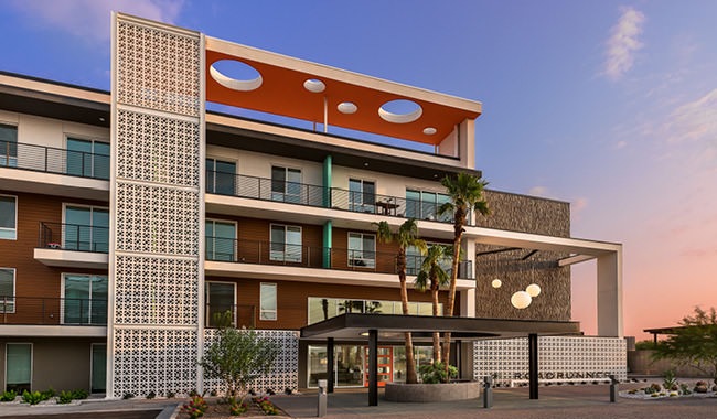 exterior shot of Roadrunner apartments